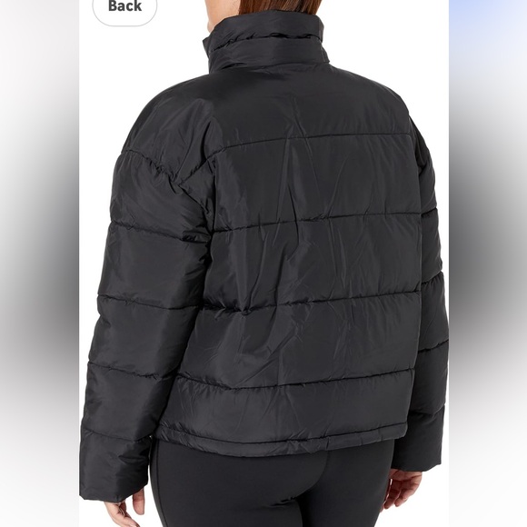 Elegant Black Puffer Jacket for Women cropped adjustable - Picture 4 of 9